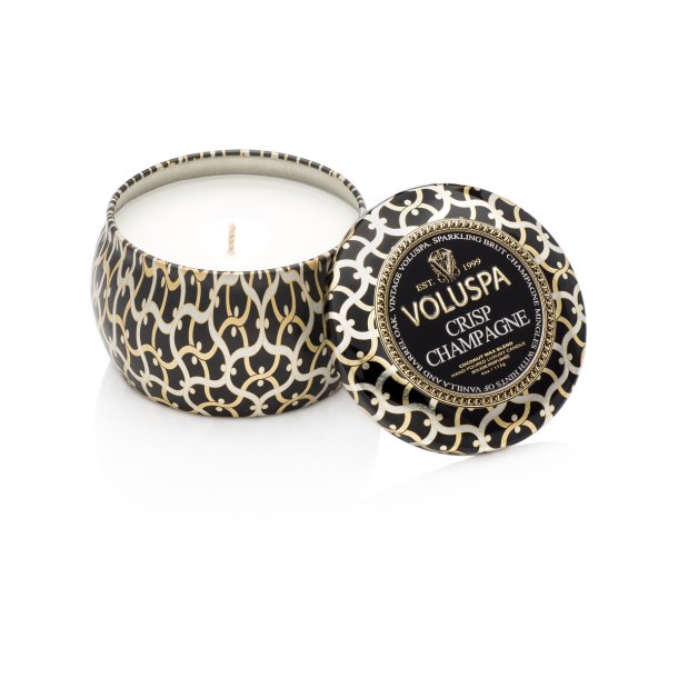 Decorative Tin Candle Crisp Champagne